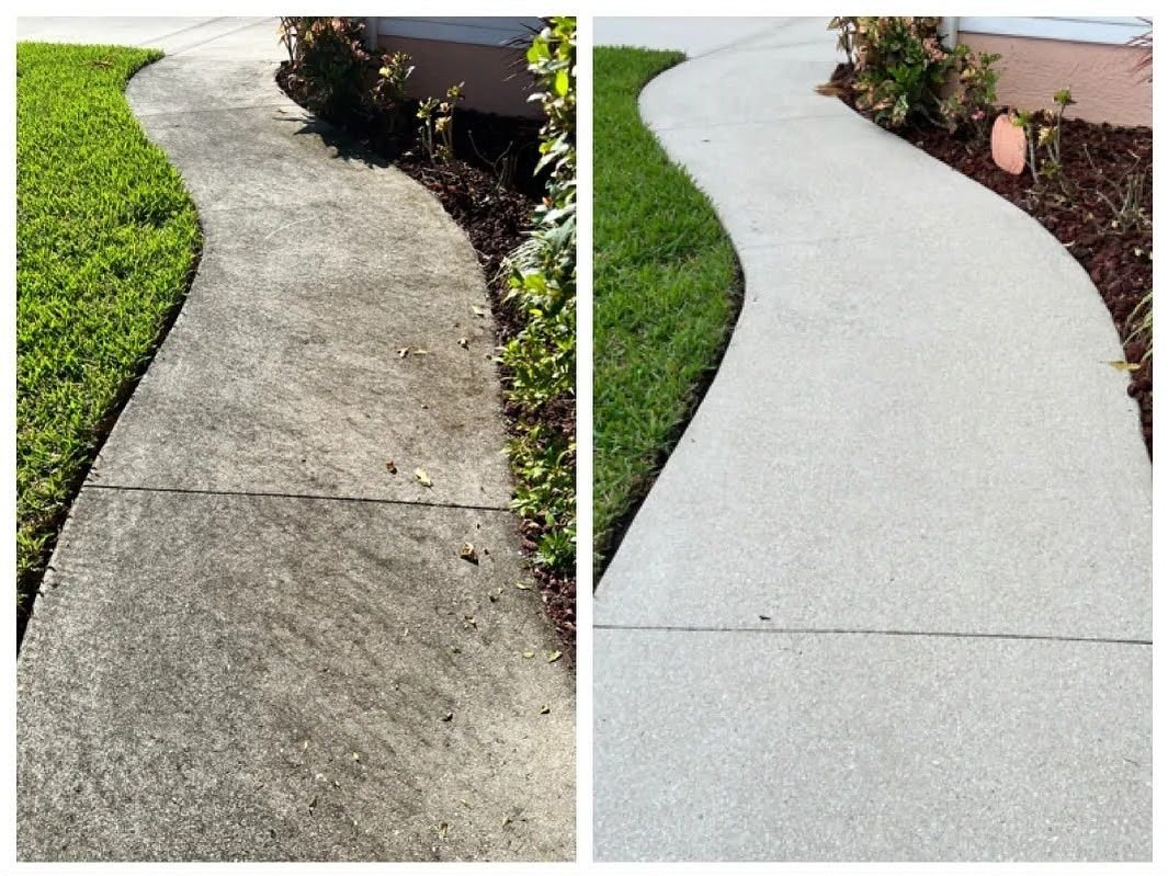 Driveway and sidewalk cleaning